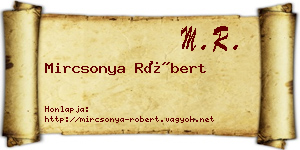 Mircsonya Róbert névjegykártya